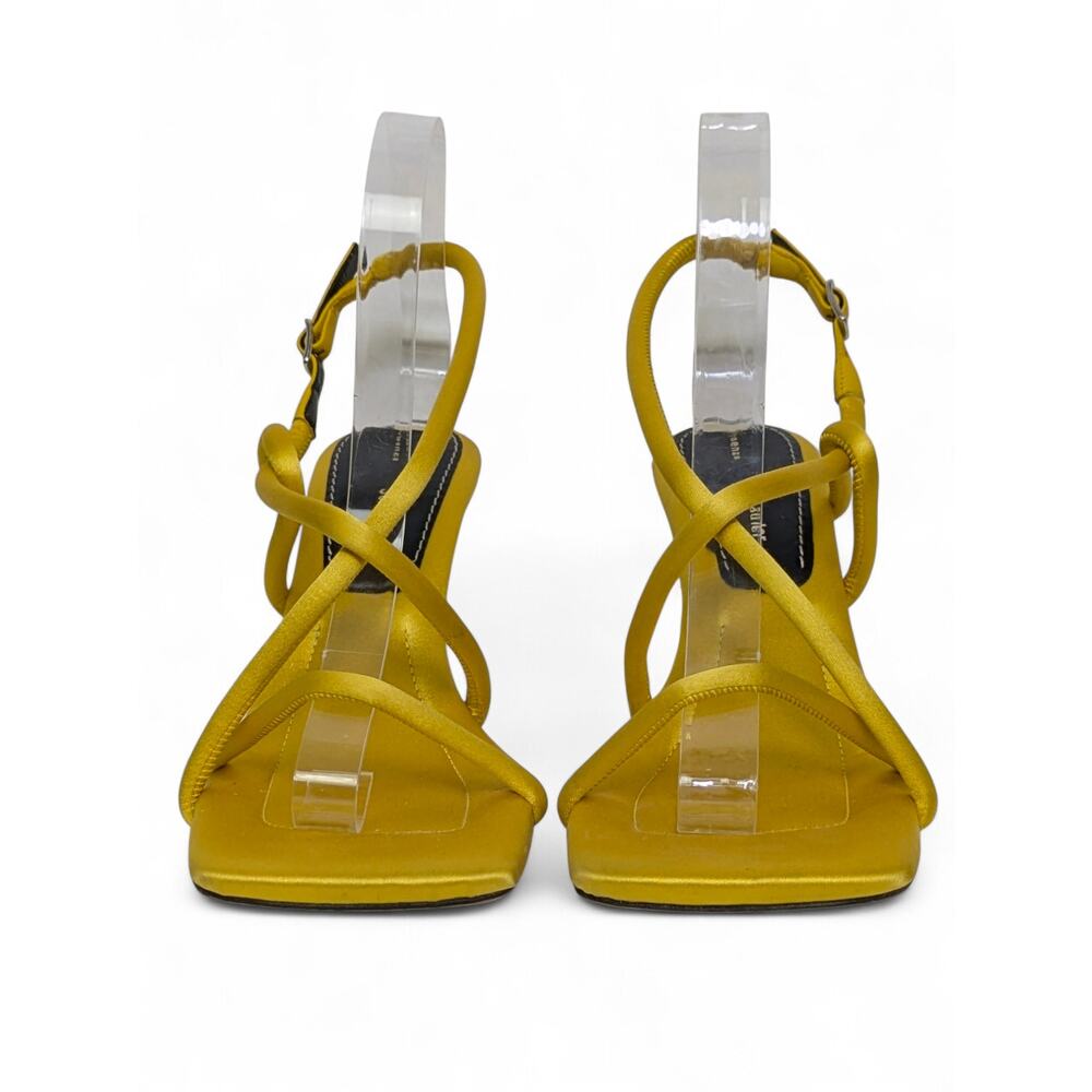 Proenza Schouler Yellow Strappy Heels Square Toe Slingback Y2K Baddie 38 NWOB - Picture 6 of 13